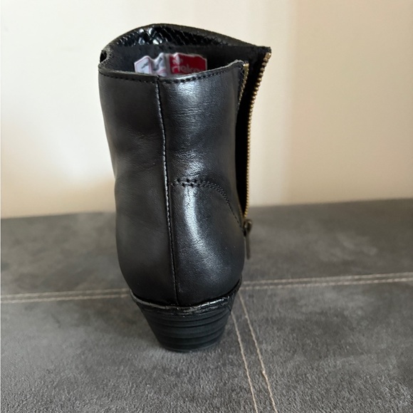 Rieker Black Ankle Boots with Textured Trim - Picture 13 of 14